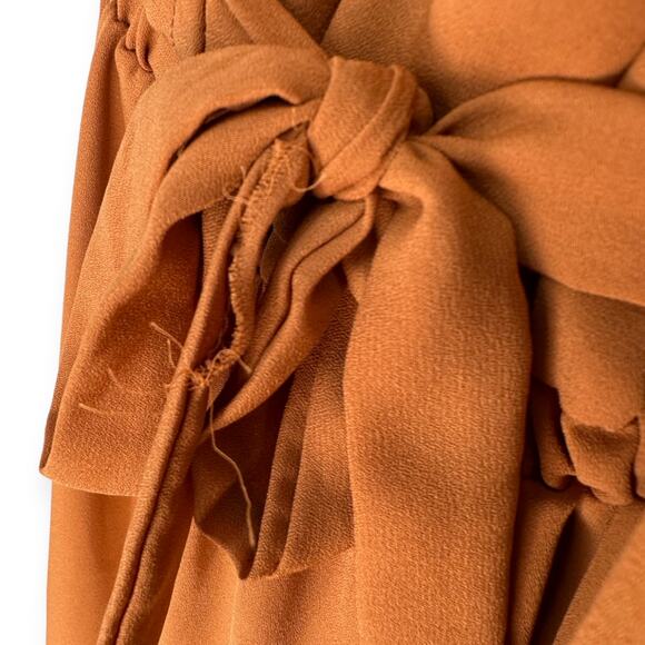 TORRID | Plus Sz 1 | Dusty Orange Surplice Neck 3/4 Sleeve Tie Waist Long Blouse - Picture 12 of 12